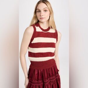 Molly Goddard New Striped Wool Vest Size L